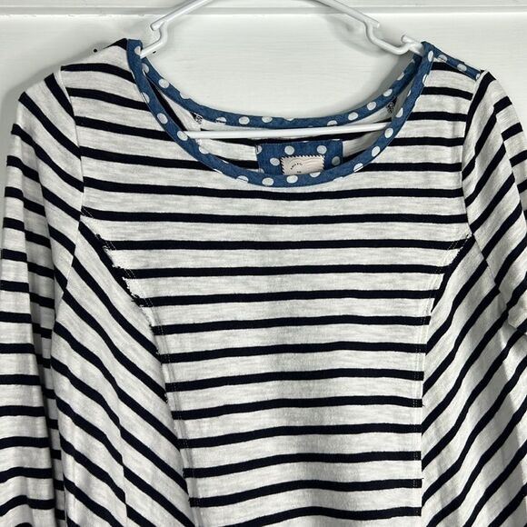 Anthropologie Postmark Striped & Polka Dot Tunic Top w/ Pockets Size Medium - Picture 5 of 14